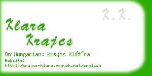 klara krajcs business card